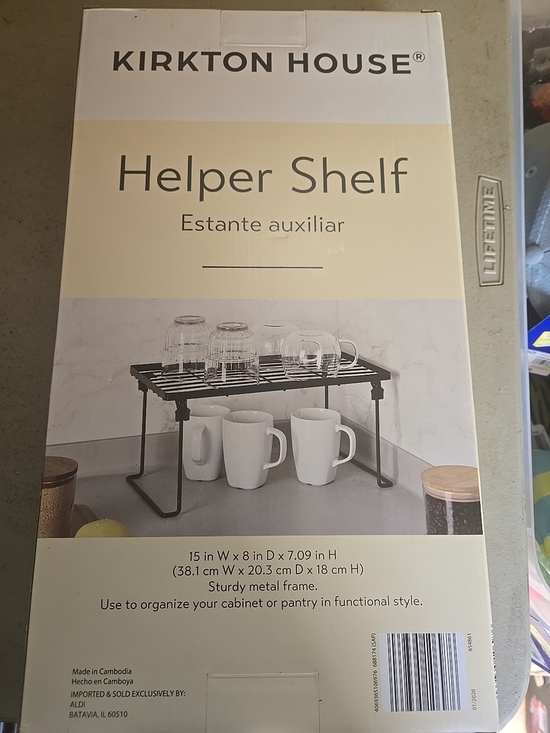 Kirkton House Other - Kirkton House Black Helper Shelf – Adjustable Kitchen Organizer